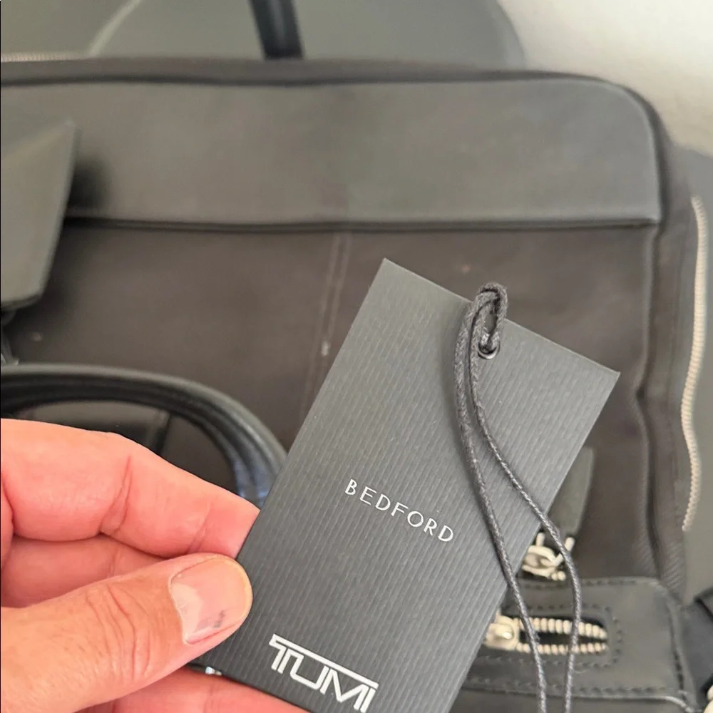 Tumi Black Slim Leather Briefcase